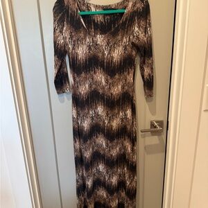 Cynthia Rowley Elegant Brown Patterned Women's Dress